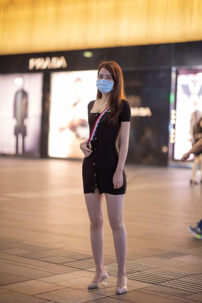 逛商场的黑色包臀裙美丽女孩【385P】00050-西哈图库