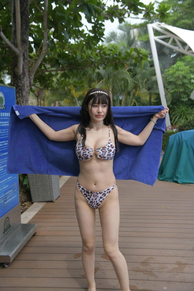 海边玩耍的豹纹泳装姑娘【493P】J1075-西哈图库